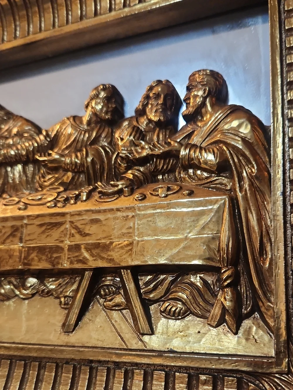 Homeco Vintage Gold Last Supper Wall Plaque Jesus & His Disciples Apostles
